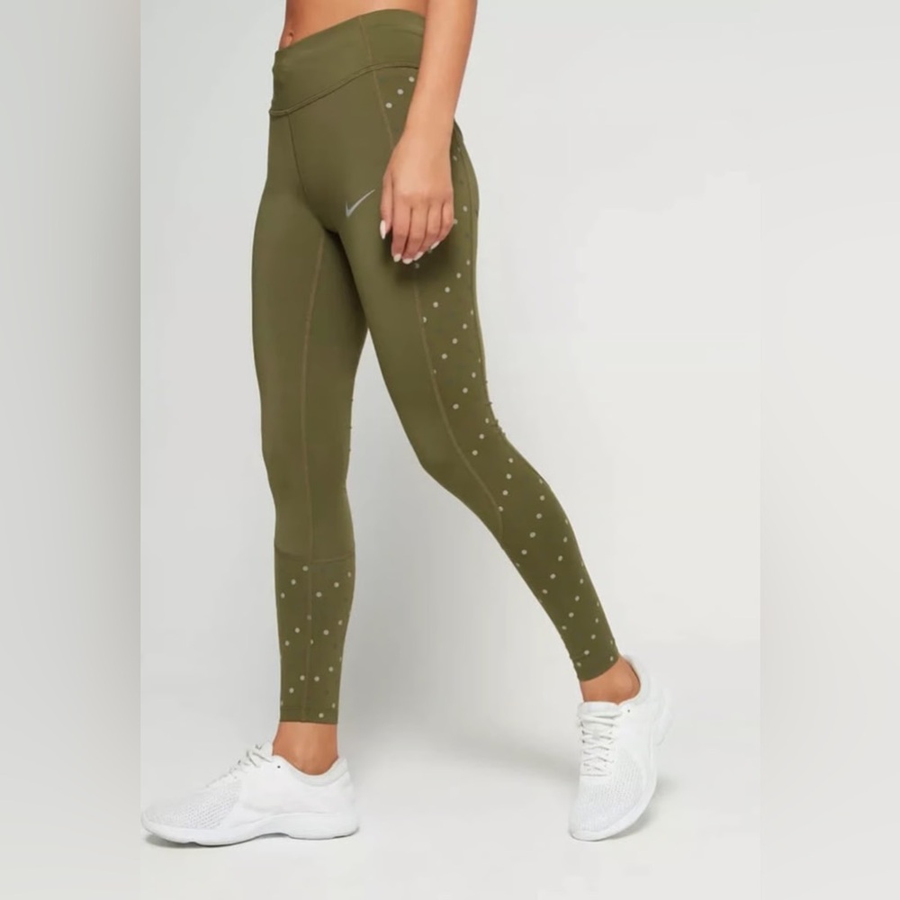 Nike Green Polka Dot Leggings - Size Medium